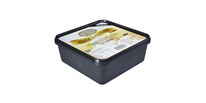 Conteneur carré de crème glacée en plastique 1.5l